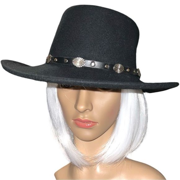 Silverado black 100% wool western fedora! main image 7